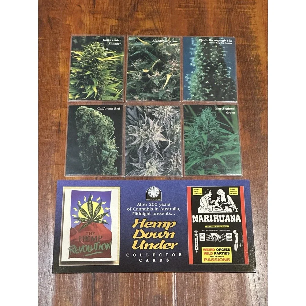 Lot of (7) 1996 InLine Midnight Hemp Down Under Prototype Promo Trading Cards